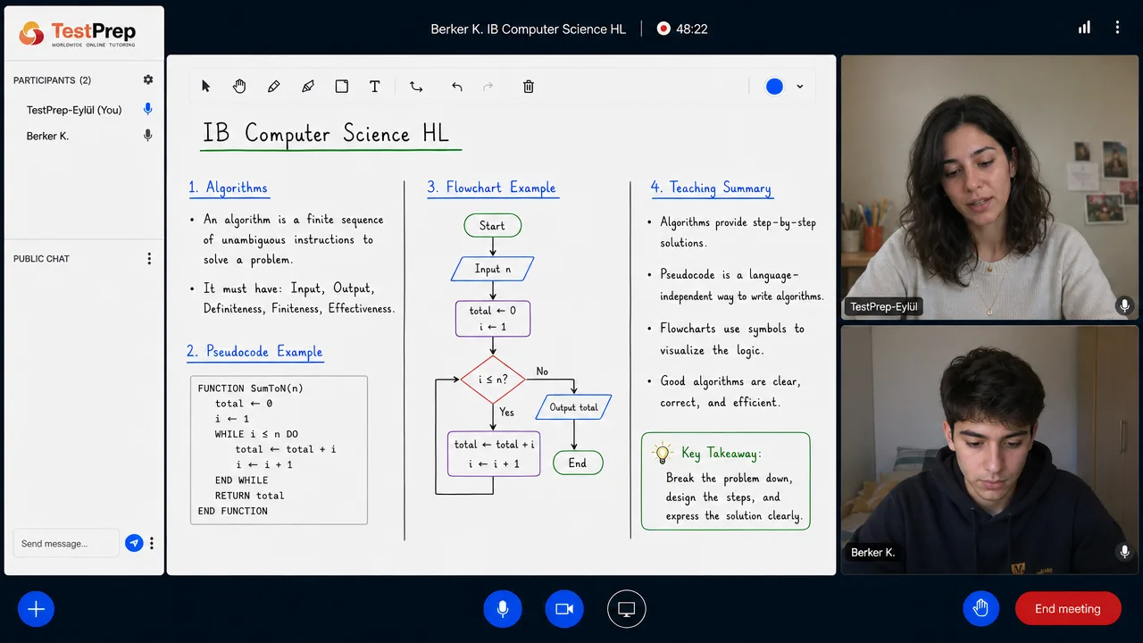 IB IB Computer Science HL Tutoring HL — one-to-one lesson