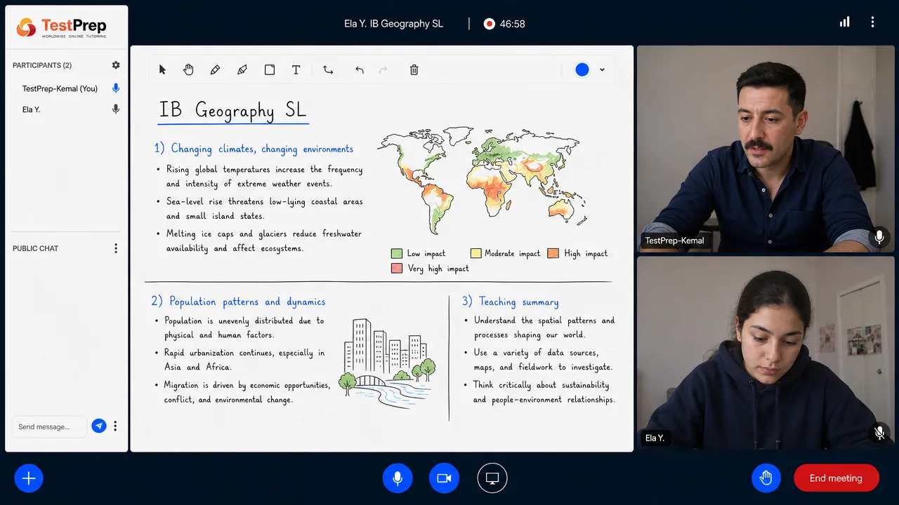 IB IB Geography SL Tutoring SL — one-to-one lesson