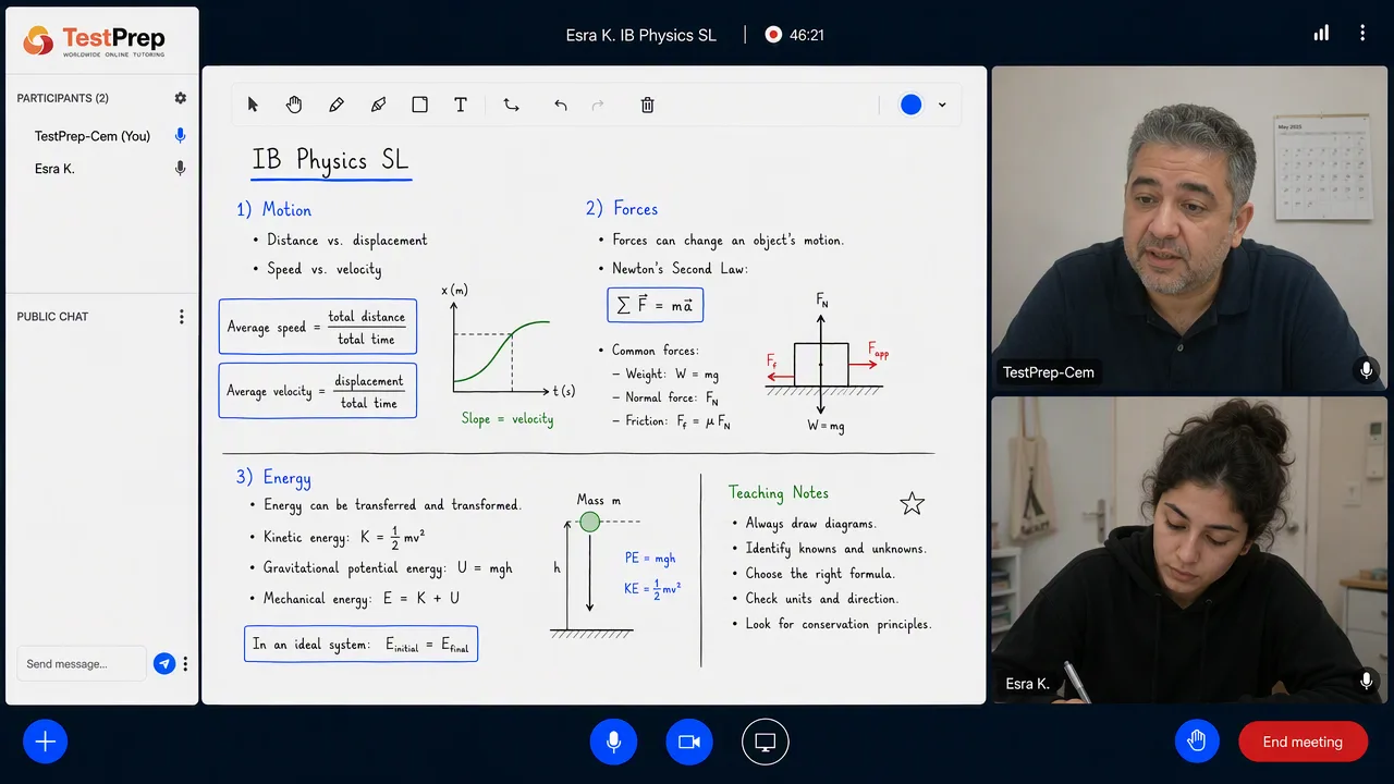 IB IB Physics SL Tutoring SL — one-to-one lesson
