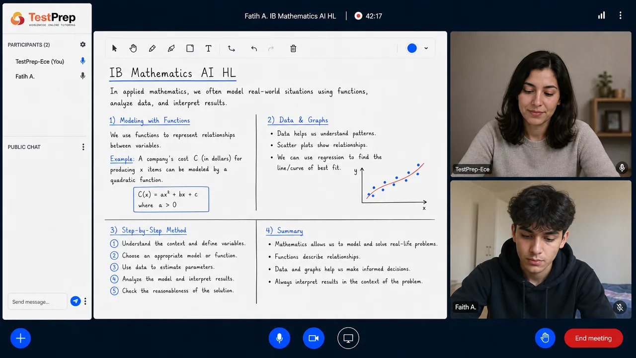 IB IB Math AI HL Tutoring HL — one-to-one lesson