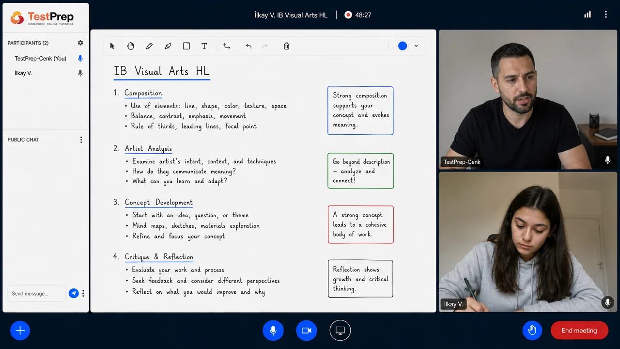 IB IB Visual Arts HL Tutoring HL — one-to-one lesson